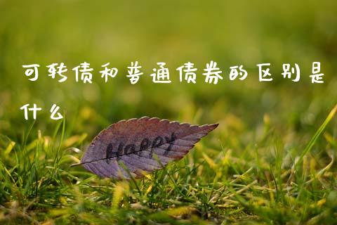可转债和普通债券的区别是什么_https://wap.fcdydaikuan.com_金融机构_第1张
