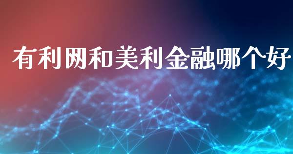 有利网和美利金融哪个好_https://wap.fcdydaikuan.com_金融机构_第1张