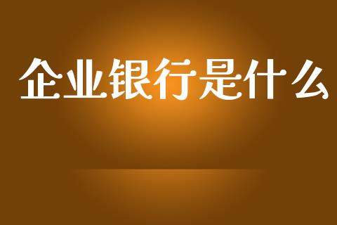 企业银行是什么_https://wap.fcdydaikuan.com_期货品种_第1张