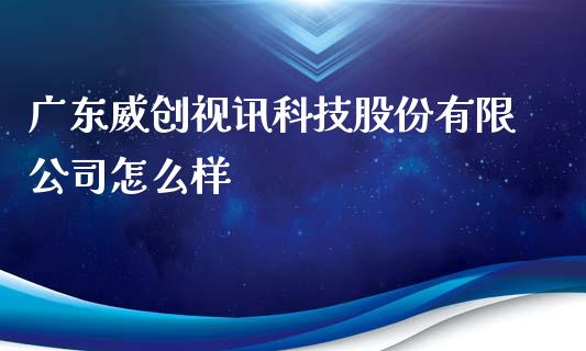 广东威创视讯科技股份有限公司怎么样_https://wap.fcdydaikuan.com_国际投资_第1张