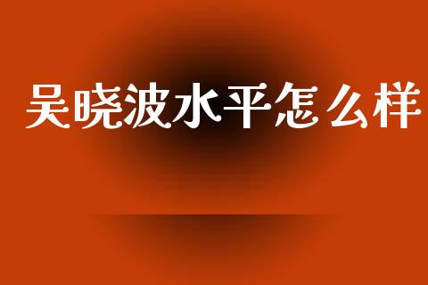 吴晓波水平怎么样_https://wap.fcdydaikuan.com_投资策略_第1张