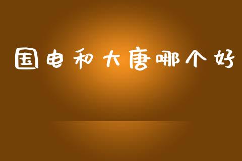 国电和大唐哪个好_https://wap.fcdydaikuan.com_理财顾问_第1张