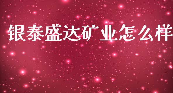 银泰盛达矿业怎么样_https://wap.fcdydaikuan.com_理财顾问_第1张