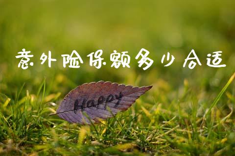 意外险保额多少合适_https://wap.fcdydaikuan.com_理财顾问_第1张