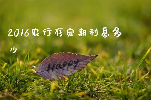 2016农行存定期利息多少_https://wap.fcdydaikuan.com_投资策略_第1张
