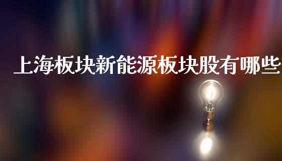 上海板块新能源板块股有哪些_https://wap.fcdydaikuan.com_投资策略_第1张