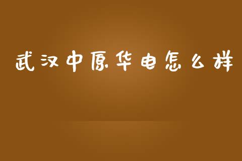 武汉中原华电怎么样_https://wap.fcdydaikuan.com_期货品种_第1张