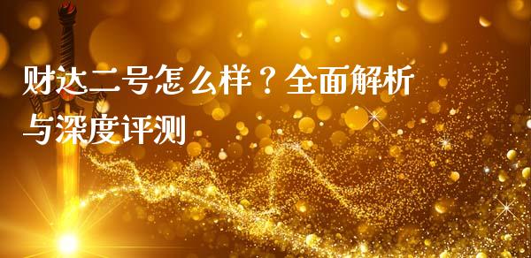 财达二号怎么样？全面解析与深度评测_https://wap.fcdydaikuan.com_国际投资_第1张