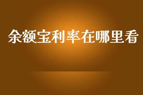 余额宝利率在哪里看_https://wap.fcdydaikuan.com_国际投资_第1张