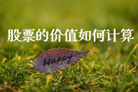 股票的价值如何计算_https://wap.fcdydaikuan.com_期货品种_第1张