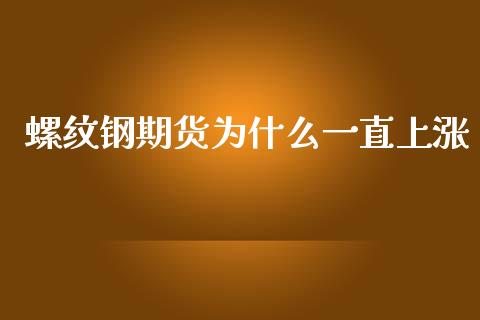 螺纹钢期货为什么一直上涨_https://wap.fcdydaikuan.com_投资策略_第1张