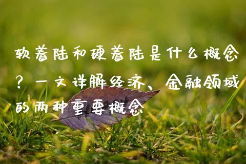 软着陆和硬着陆是什么概念?一文详解经济、金融领域的两种重要概念_期货品种_第1张_国际投资_理财顾问_投资策略_金融机构 软着陆和硬着陆是什么概念?一文详解经济、金融领域的两种重要概念_https://wap.fcdydaikuan.com_期货品种_第1张