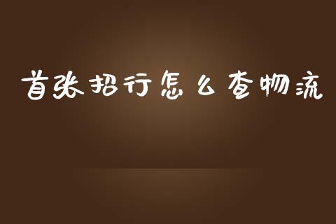 首张招行怎么查物流_https://wap.fcdydaikuan.com_国际投资_第1张