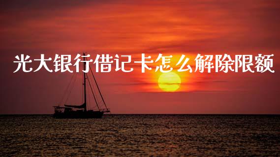 光大银行借记卡怎么解除限额_https://wap.fcdydaikuan.com_投资策略_第1张