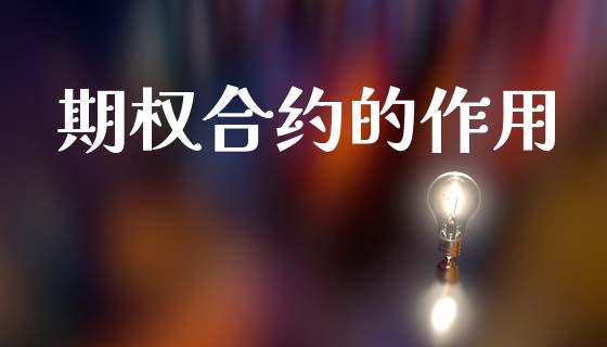 期权合约的作用_https://wap.fcdydaikuan.com_理财顾问_第1张