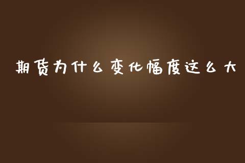 期货为什么变化幅度这么大_https://wap.fcdydaikuan.com_国际投资_第1张