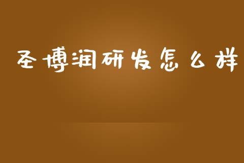 圣博润研发怎么样_https://wap.fcdydaikuan.com_国际投资_第1张