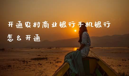 开通农村商业银行手机银行怎么开通_https://wap.fcdydaikuan.com_理财顾问_第1张