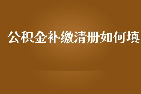 公积金补缴清册如何填_https://wap.fcdydaikuan.com_理财顾问_第1张