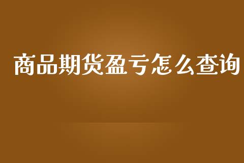 商品期货盈亏怎么查询_https://wap.fcdydaikuan.com_国际投资_第1张