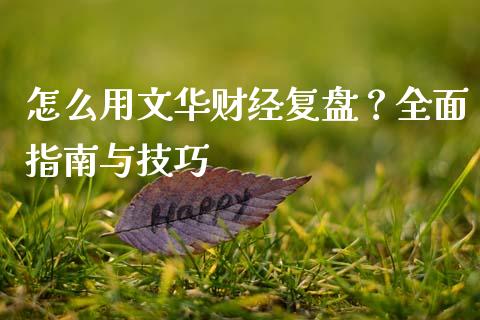 怎么用文华财经复盘？全面指南与技巧_https://wap.fcdydaikuan.com_期货品种_第1张