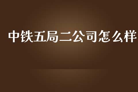 中铁五局二公司怎么样_https://wap.fcdydaikuan.com_国际投资_第1张