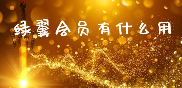 绿翼会员有什么用_https://wap.fcdydaikuan.com_理财顾问_第1张