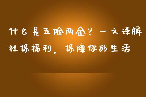 什么是五险两金？一文详解社保福利，保障你的生活_https://wap.fcdydaikuan.com_投资策略_第1张