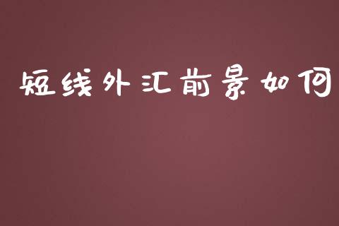 短线外汇前景如何_https://wap.fcdydaikuan.com_金融机构_第1张