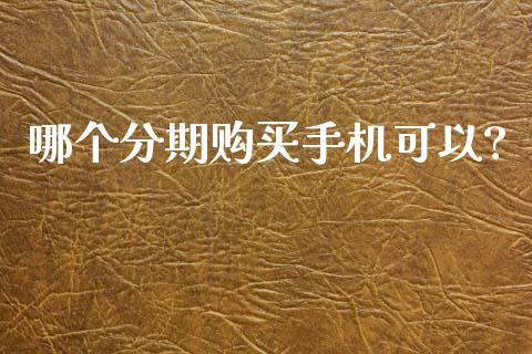哪个分期购买手机可以?_https://wap.fcdydaikuan.com_国际投资_第1张