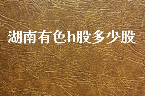 湖南有色h股多少股_https://wap.fcdydaikuan.com_金融机构_第1张