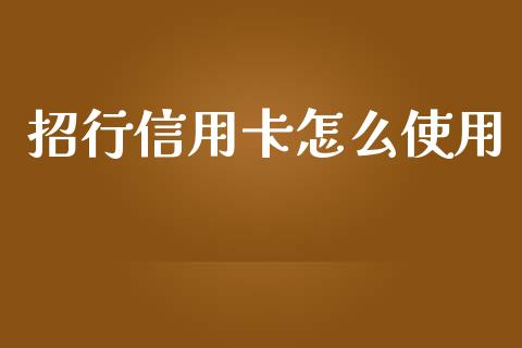 招行信用卡怎么使用_https://wap.fcdydaikuan.com_期货品种_第1张