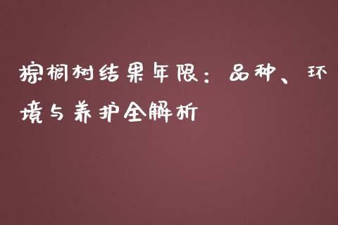 棕榈树结果年限：品种、环境与养护全解析_https://wap.fcdydaikuan.com_国际投资_第1张