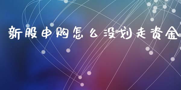 新股申购怎么没划走资金_https://wap.fcdydaikuan.com_投资策略_第1张