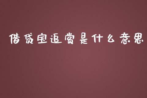 借贷宝追赏是什么意思_https://wap.fcdydaikuan.com_理财顾问_第1张