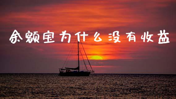 余额宝为什么没有收益_https://wap.fcdydaikuan.com_理财顾问_第1张