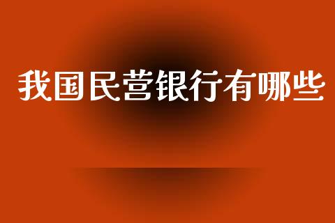 我国民营银行有哪些_https://wap.fcdydaikuan.com_国际投资_第1张