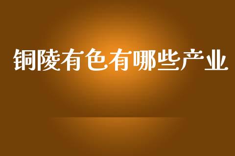 铜陵有色有哪些产业_https://wap.fcdydaikuan.com_新股数据_第1张