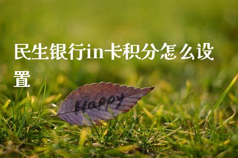 民生银行in卡积分怎么设置_https://wap.fcdydaikuan.com_国际投资_第1张