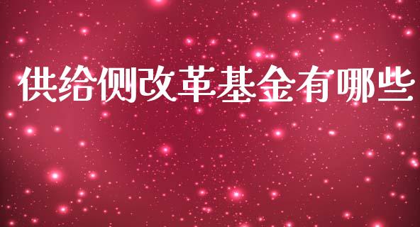 供给侧改革基金有哪些_https://wap.fcdydaikuan.com_国际投资_第1张