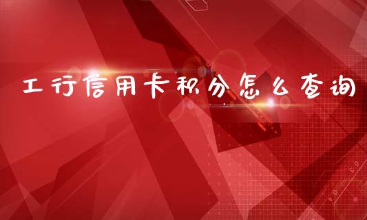 工行信用卡积分怎么查询_https://wap.fcdydaikuan.com_国际投资_第1张