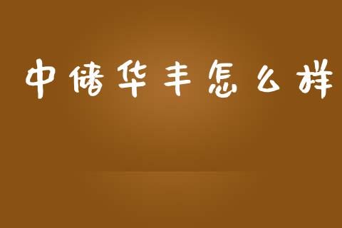 中储华丰怎么样_https://wap.fcdydaikuan.com_投资策略_第1张