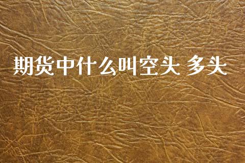 期货中什么叫空头 多头_https://wap.fcdydaikuan.com_投资策略_第1张
