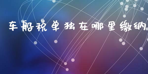 车船税单独在哪里缴纳_https://wap.fcdydaikuan.com_金融机构_第1张
