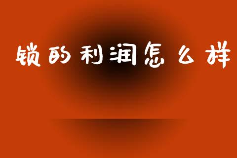 锁的利润怎么样_https://wap.fcdydaikuan.com_新股数据_第1张
