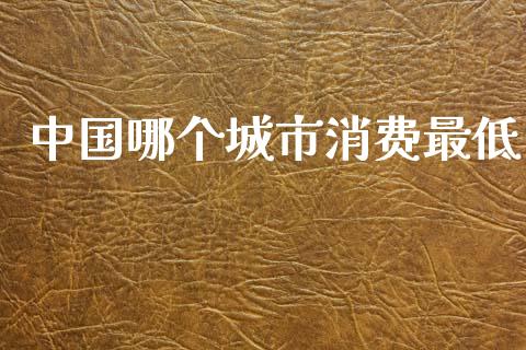 中国哪个城市消费最低_https://wap.fcdydaikuan.com_期货品种_第1张