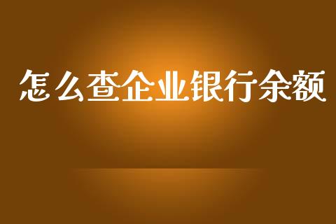 怎么查企业银行余额_https://wap.fcdydaikuan.com_新股数据_第1张