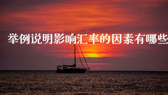 举例说明影响汇率的因素有哪些_https://wap.fcdydaikuan.com_投资策略_第1张