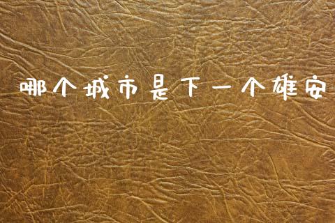 哪个城市是下一个雄安_https://wap.fcdydaikuan.com_国际投资_第1张