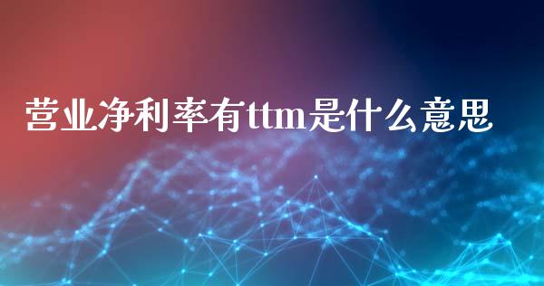 营业净利率有ttm是什么意思_https://wap.fcdydaikuan.com_期货品种_第1张